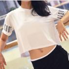 Short-sleeve Lettering Cropped Sports T-shirt