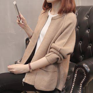 Dual-pocket Zip Knit Jacket