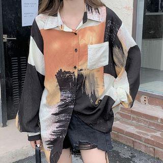 Tie Dye Shirt Brown & Black & White - One Size