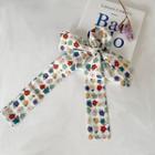 Floral Print Hair Tie White & Blue & Green - One Size