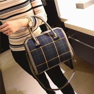 Plaid Tote With Shoulder Strap