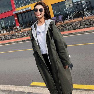 Double Breasted Hooded Trench Coat