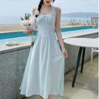Halter-neck Bow Midi A-line Dress