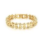 Fashion Personality Plated Gold Bicycle Chain 316l Stainless Steel Long Bracelet Golden - One Size
