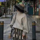 Mock-neck Pullover / Plaid Midi A-line Skirt