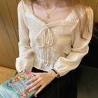 Square-neck Blouse Almond - One Size