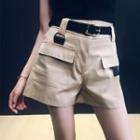 A-line Khaki Shorts (belt Not Inclued)