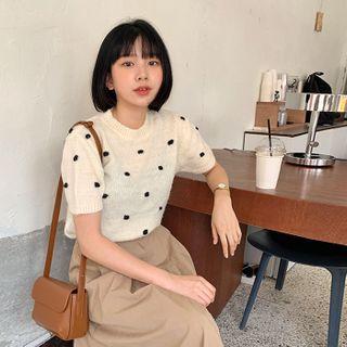 Short-sleeve Dot Sweater