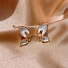 Butterfly Stud Earring 1 Pair - Earrings - Silver Pin - Butterfly - Gold - One Size