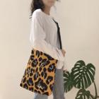 Corduroy Contrast Color Crossbody Tote Bag