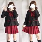 Sailor Collar Long-sleeve Top / Pleated Skirt / Set