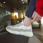 Faux Suede Trim Lace-up Platform Sneakers