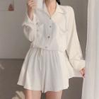 Mock Two-piece Long-sleeve Playsuit