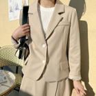 Plus Size Single-breasted Flap Blazer
