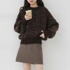 Melange Sweater / Mini Skirt