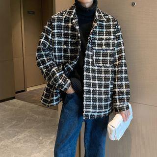 Collared Single-breasted Tweed Jacket