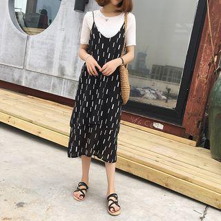 Pattern Chiffon Sleeveless Dres