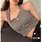 Halter Houndstooth Camisole Top
