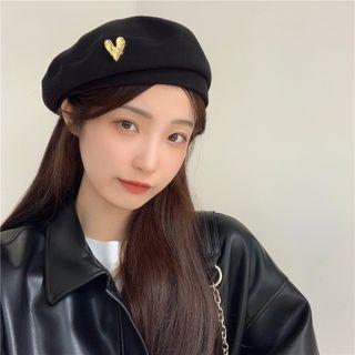 Heart Print Beret