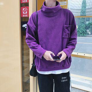 Mock-neck Fleece Sweatshirt