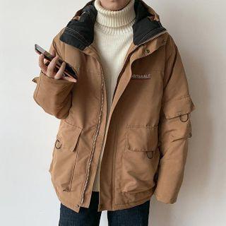 Lettering Padded Zipped Jacket