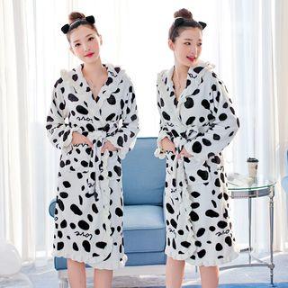 Family Matching Dotted Fleece Night Robe