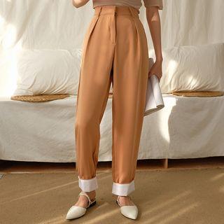 Roll Up Hem Straight Cut Pants