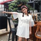 Mesh Sleeve Printed T-shirt Dress