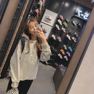 Paris Letter M Lange Hoodie Gray - One Size