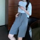 Set: Short Sleeve Cropped T-shirt + A-line Shorts