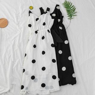 Dot Print Sleeveless A-line Dress