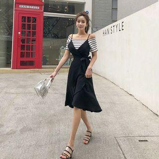 Ruffle-hem Wrap Dress