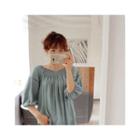 Balloon-sleeve Smocked Trim Top