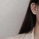 Rhinestone Scribble Ear Stud 1 Pair - 925 Silver - Earrings - Ab - Heart Beat - One Size