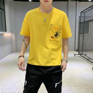Short-sleeve Printed Pocket T-shirt