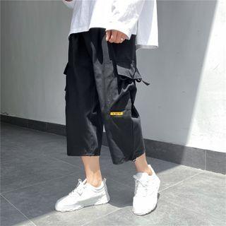 Plain Capri Straight Leg Cargo Pants