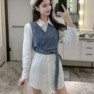Set: Denim Vest + Shirt Dress