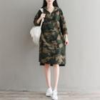 Camouflage Long-sleeve Hooded Dress