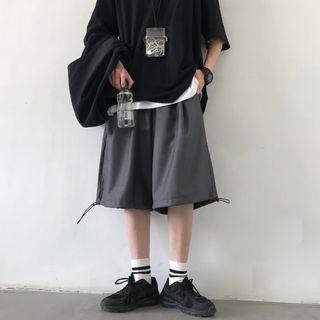 Drawstring-cuff Wide Leg Shorts