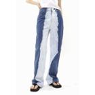Contrast-washed Wide-leg Jeans