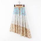 Floral Print Asymmetric A-line Skirt