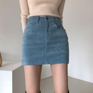 Corduroy Mini Pencil Skort