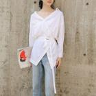 V-neck Asymmetric Blouse