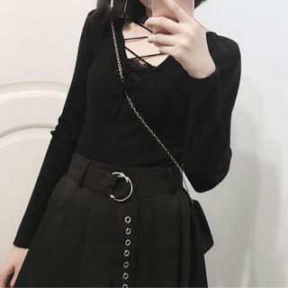 Reversible Lace-up Sweater