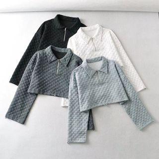 Cropped Half-zip Polo Shirt