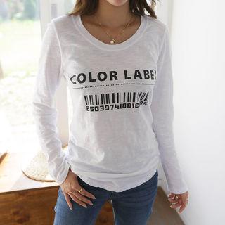 Cutout-back Letter Print T-shirt