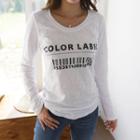 Cutout-back Letter Print T-shirt