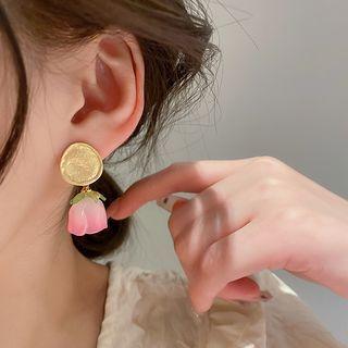 Flower Alloy Dangle Earring 1 Pair - Stud Earrings - Pink - One Size