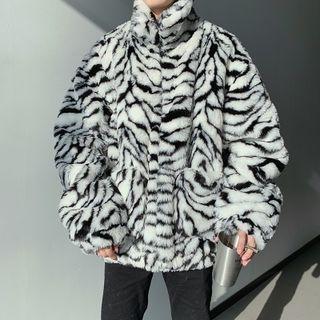 Faux Fur Zebra Jacket