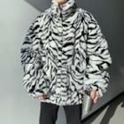 Faux Fur Zebra Jacket